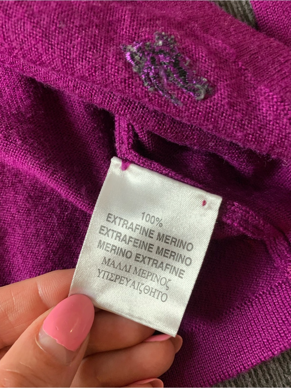 Burberry Merino Wool Turtleneck Sweater Fuchsia Purple Large - Picture 10 of 12